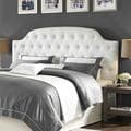 Dorel Living Lyric White Button Tufted Faux Leather King Headboard