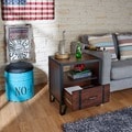 Furniture of America Sivenza Vintage Walnut Industrial End Table