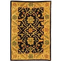 Safavieh Handmade Mahal Black/ Beige Wool Rug (2' x 3')