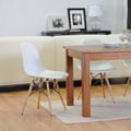 Mid Century White Plastic 2-piece Dining Chair Set by Baxton Studio