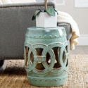 Abbyson Moroccan Antiqued Turquoise Garden Stool