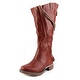 Two Lips Pull Up Women  Round Toe Synthetic Brown Knee High Boot