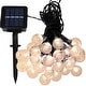 Sunnydaze 30-Count LED Solar Powered Globe String Lights - Set of 1 - Multiple Colors Available