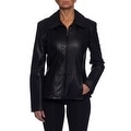 Nautica Leather Bomber Jacket with Vertical Lines