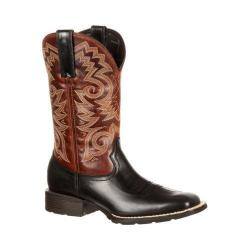 Men's Durango Boot DDB0081 12in Mustang Western Square Toe Boot Black/Brown Leather