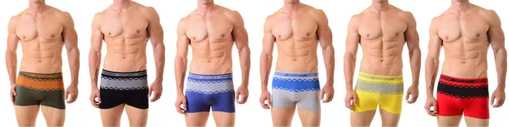 Men's Classic Boxer Briefs Shorts Seamless Underwear 6-Pack(One Size)