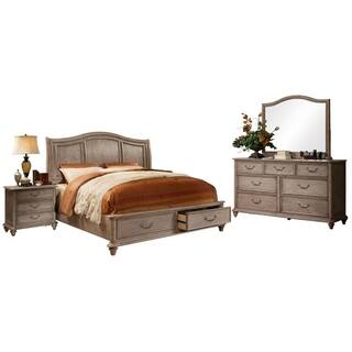 Furniture of America Minka III Rustic Grey 4-piece Bedroom Set