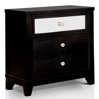 Furniture of America Divonne Modern Black 3-Drawer Nightstand