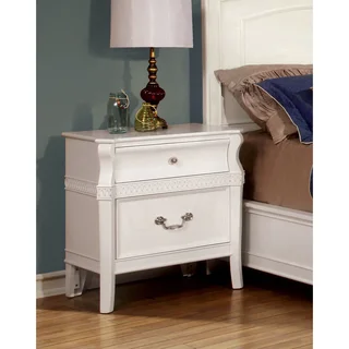Furniture of America Tiffa Elegant White 2-Drawer Nightstand