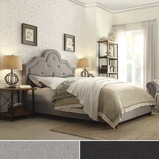 Harper Tufted High-arching Linen Upholstered Full-size Bed by INSPIRE Q