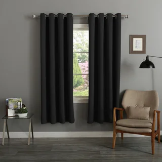 Aurora Home Silver Grommet Top Thermal Insulated 72-inch Blackout Curtain Panel Pair