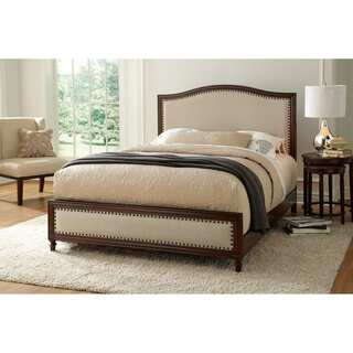 Fashion Bed Group Grandover Espresso Cream Upholstered Solid Wood Bed
