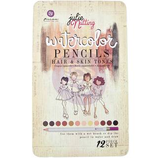 Prima Mixed Media Watercolor Pencils 12/Pkg-Julie Nutting Hair & Skin Tones