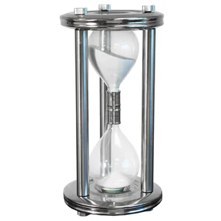 Large Nickel Finish Sand Timer Hourglass