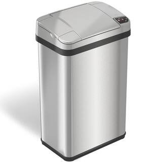 iTouchless Multifunction 4-gallon Silver Stainless Steel Automatic Sensor Trash Can