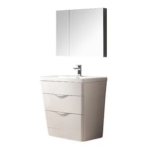 Fresca Milano 32-inch Glossy White Modern Bathroom Vanity with Medicine Cabinet