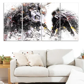 Design Art 'Hockey Face Off' Canvas Art Print