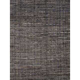 Solids/ Handloom Solid Pattern Black/Grey (5' x 8') AreaRug