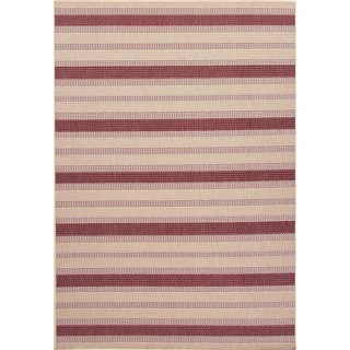 Indoor-Outdoor Stripe Pattern Brown/Red (5'3 x 7'6) AreaRug