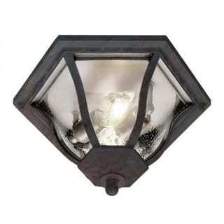 Cambridge Black Copper Finish Flush Mount With A Seeded Shade