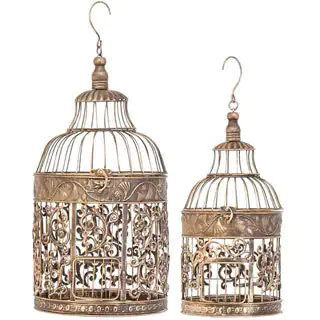 Metal Decorative Bird Cage (Set of 2)