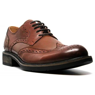 X-Ray Men's 'Beford' Cognac Distressed Leather Wingtip Oxford Shoes