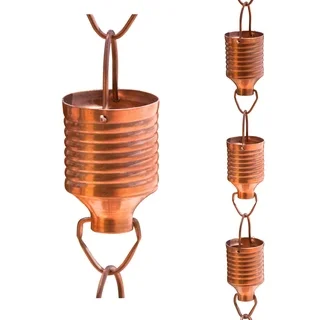 Monarch Pure Copper Juno Rain Chain 8.5-Foot Inclusive of Installation Hanger