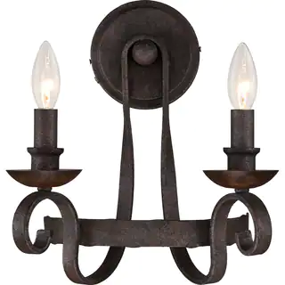 Noble Rustic Black Two-Light Wall Sconce