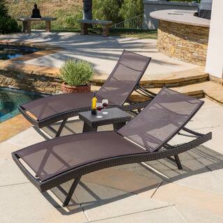 Kauai Outdoor 3-piece Adjustable Chaise Lounge Set by Christopher Knight Home