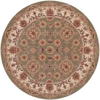 Shapes Green/ Ivory Area Rug (7'9 Round)