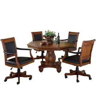 Hillsdale Kingston 5-Piece Game Set with Leather Back Game Chair