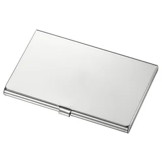 Canvas Polished Stainless Steel Business Card Case