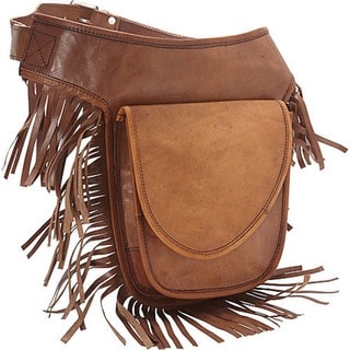 SHARO Hand-crafted Leather Fringed Adjustable Hip Belt Bag