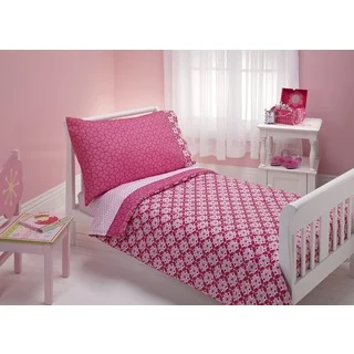 NoJo Kaleidoscope Pink 4-piece Toddler Bedding Set