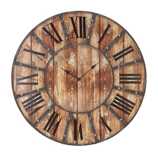 Wood 24-inch Round Clock