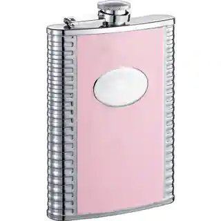 Visol Supermodel Pink and Stainless Steel 8-ounce Liquor Flask