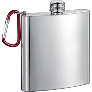 Visol Carabineer Stainless Steel 6-ounce Liquor Flask