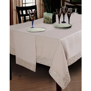 Jovi Home Terni Hand-sequined Oversized Linen Blend Table Cover