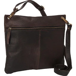 Sharo Dark Brown Soft Leather Cross Body Bag