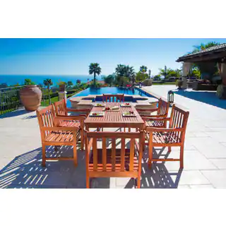 Malibu Eco-friendly 7-piece Eucalyptus Grandis Wood Outdoor Dining Set