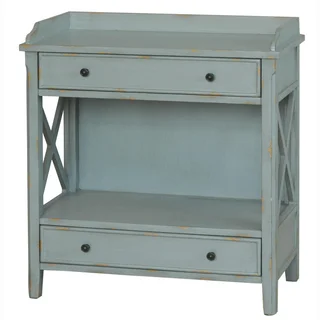 Hand Painted Distressed Slate Blue Finish Accent Chest