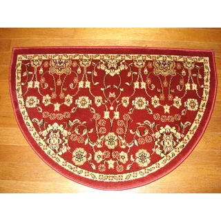 Fireplace Floral Red/ Beige Hearth Rug (2'2 x 3'2)