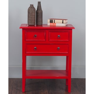 Decorative Kent Casual Red Square Accent Table