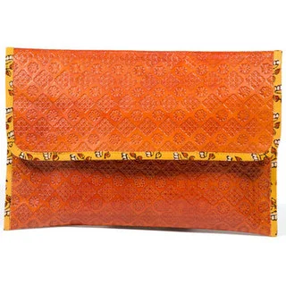Handmade Embossed Leather Clutch (India)