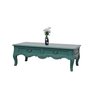 Decorative Parkdale Casual Teal Rectangle Coffee Table