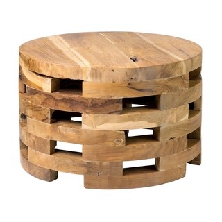 Decorative Langlois Natural Brown Round Coffee Table