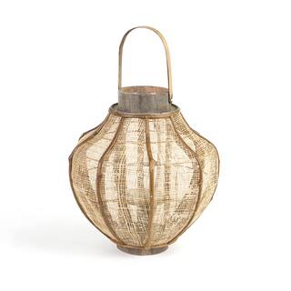 Burlap and Bamboo Lantern