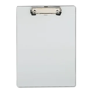 Universal One Brushed Aluminium Plastic Silver Clipboard (Pack of 3)