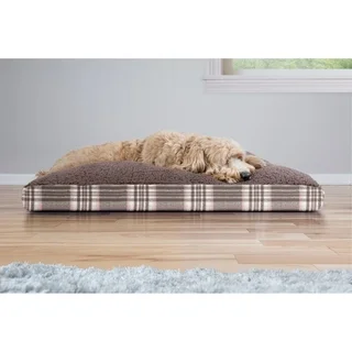 Furhaven Snuggle Terry and Plaid Deluxe Pillow Pet Bed