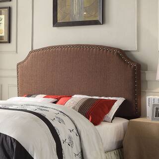 Furniture of America Emira Adjustable Brown Flax Upholstered Headboard
